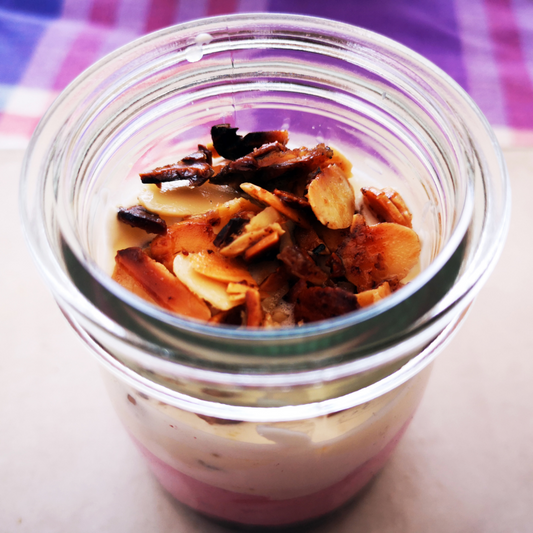 Fruit Compote and Fruit Fool, with Toasted Almonds