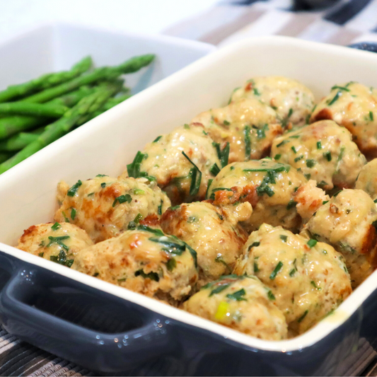 Turkey Meatballs & Herby Gravy