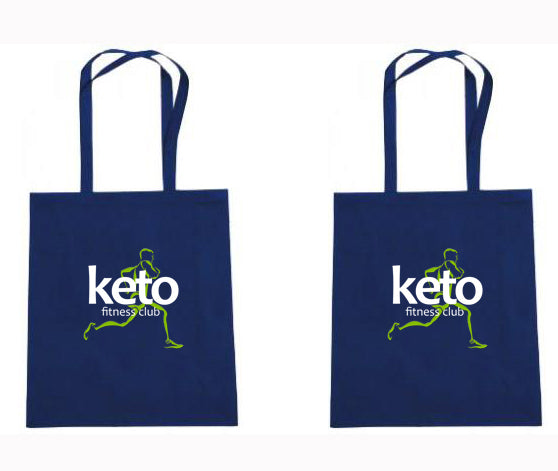 'Fat Fuelled Shopping' Tote Bags - Two Pack (Navy or Natural) - Keto Fitness Club