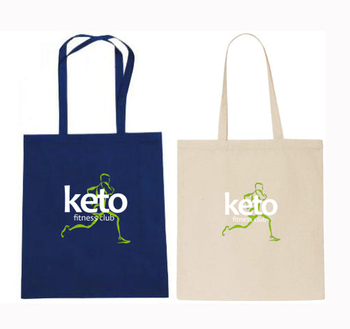 'Fat Fuelled Shopping' Tote Bags - Two Pack (Navy or Natural) - Keto Fitness Club