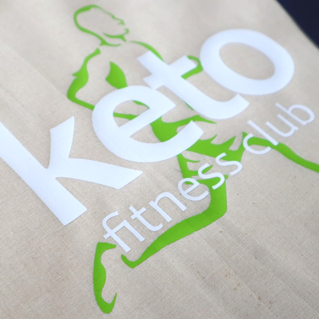 'Fat Fuelled Shopping' Tote Bags - Two Pack (Navy or Natural) - Keto Fitness Club