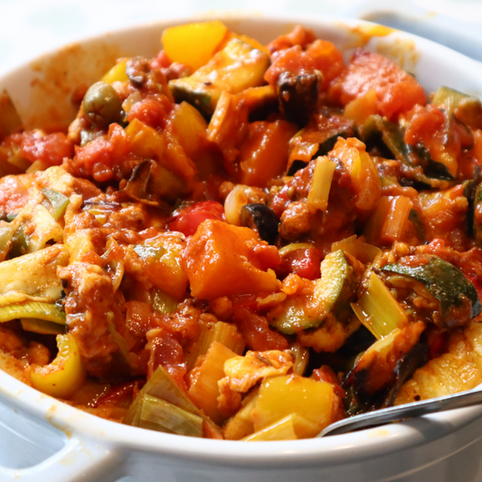 1 Salsa 4 Ways - Baked Vegetables & Chorizo
