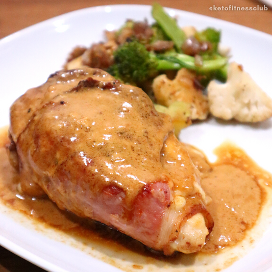 Bacon Wrapped Chicken with Creamy Sauce